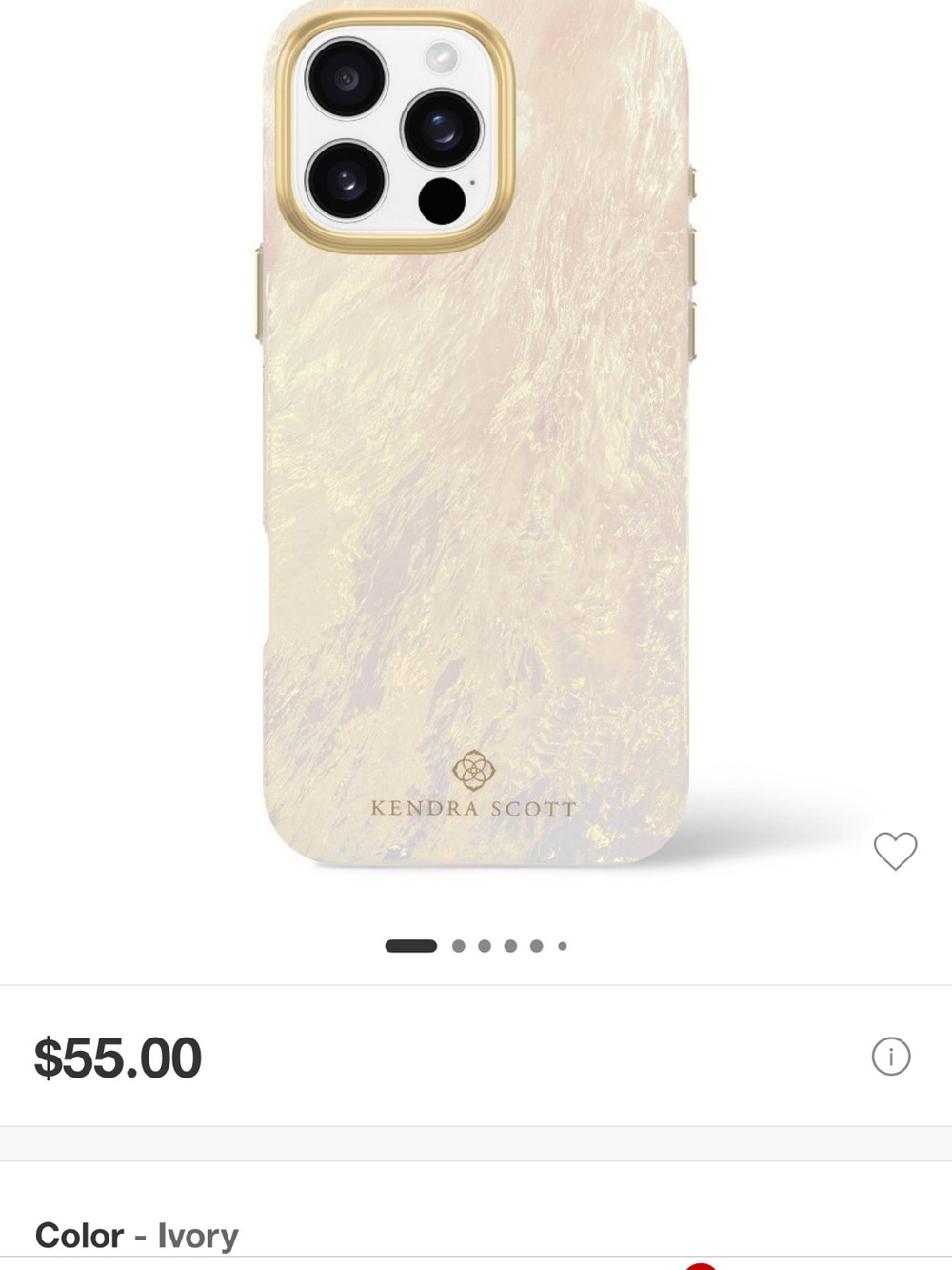 Kendra Scott Iridescent Ivory Protective Phone Case
